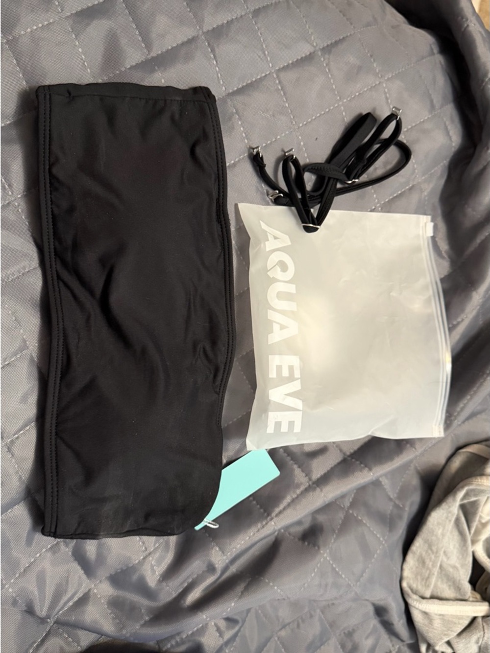 Aqua Eve Women's Black Bandeau Swim Top